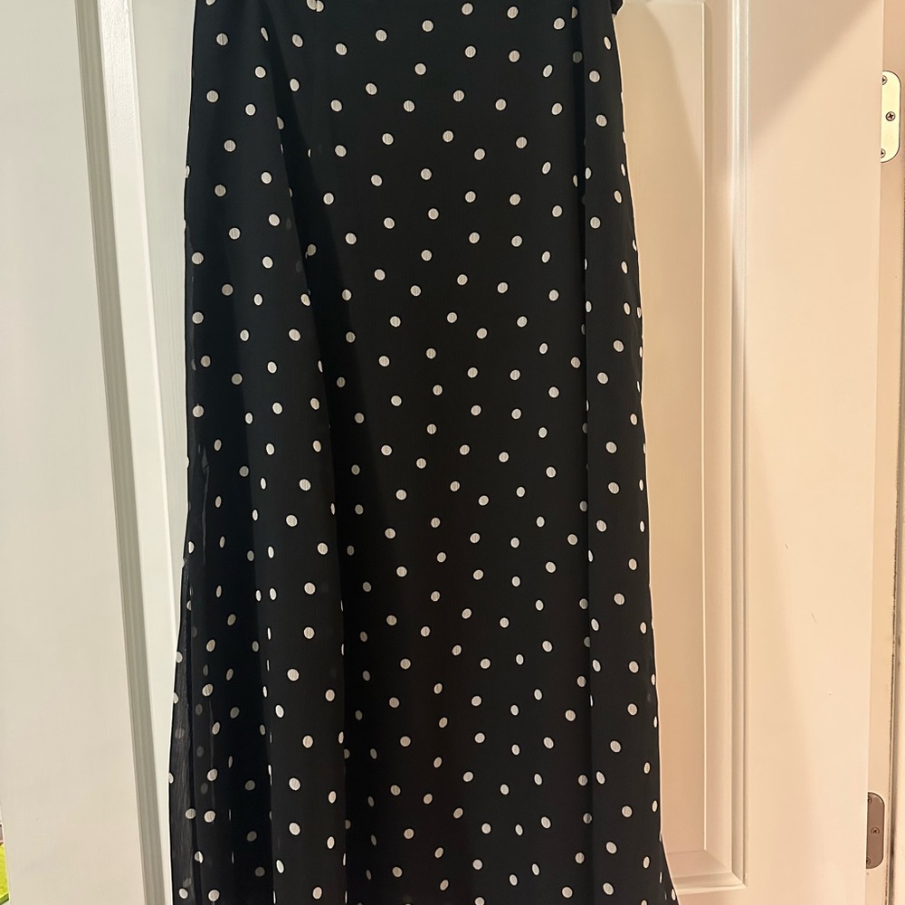 Ann Taylor Factory Black and White Polka Dot A-Line Skirt